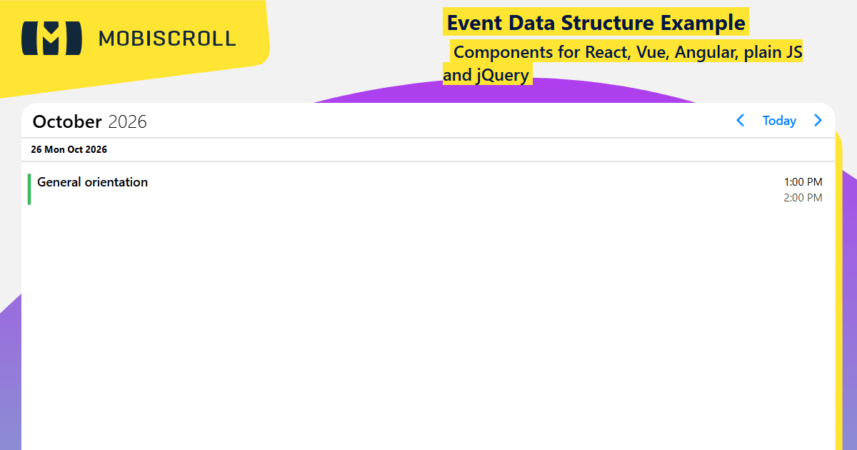 Angular Agenda Event Data Structure Example | Mobiscroll