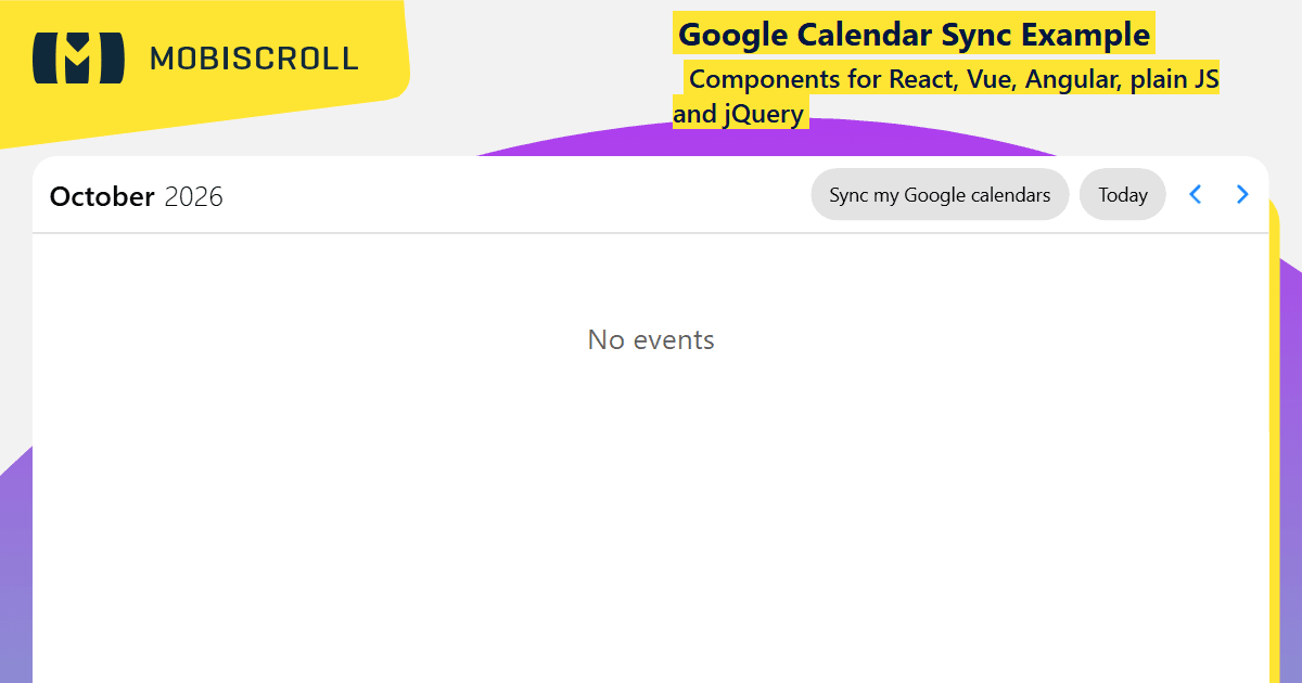 Angular Agenda Google Calendar Sync Example | Mobiscroll