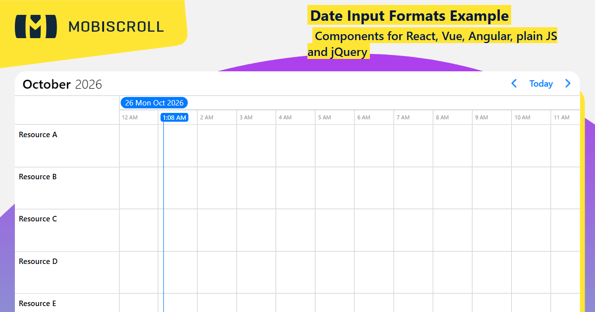 Angular Timeline Date Input Formats Example | Mobiscroll
