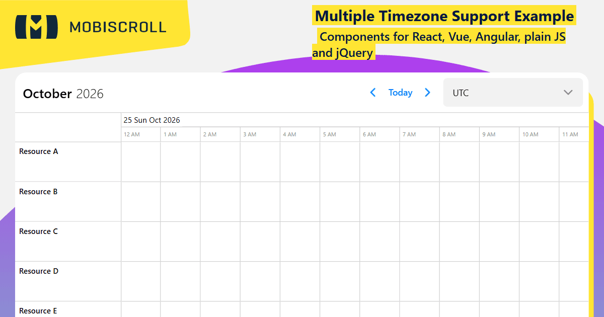 Timeline Multiple Timezone Support Example | Mobiscroll