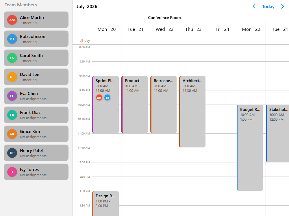 Drop assignee on event from list