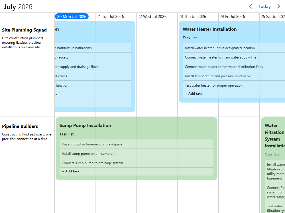 Checklists inside events