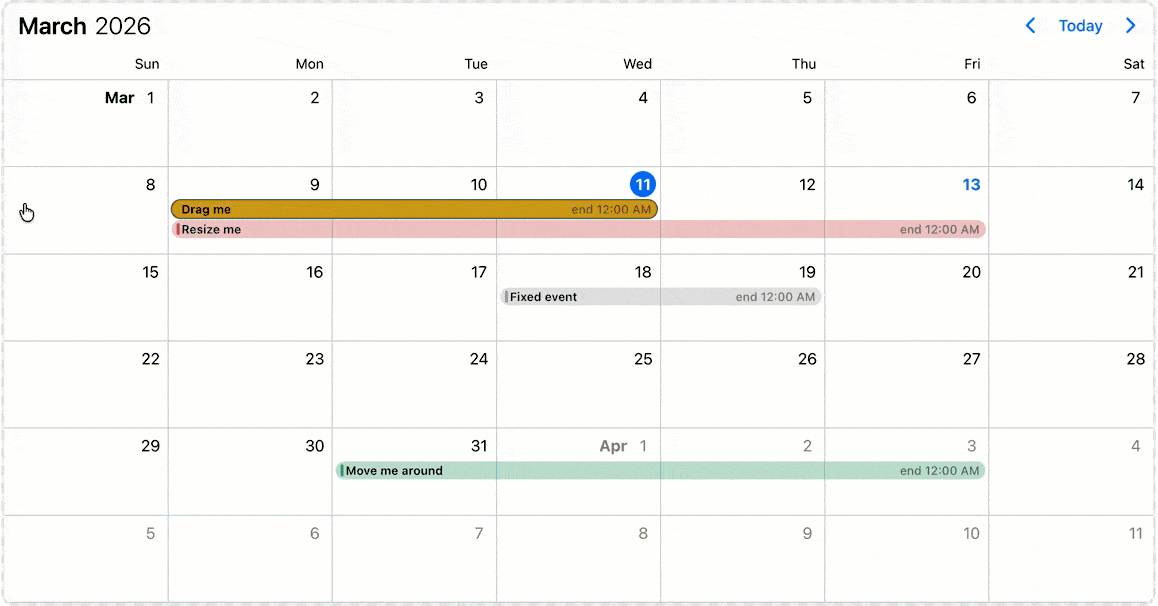 Eventcalendar move/resize/create