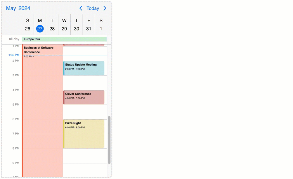 Scheduler responsive behavior